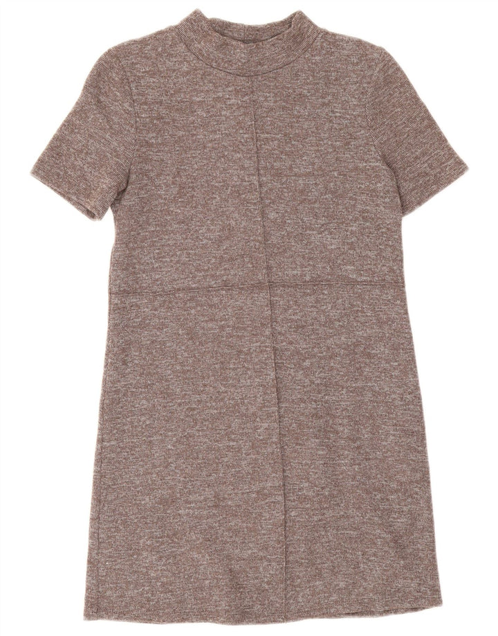Zara Γυναικείο φόρεμα Shift UK 10 Small Brown Flecked Polyester