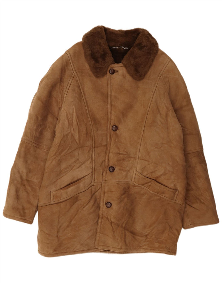 Ανδρικό παλτό Breco's Shearling IT 52 XL Beige Shearling