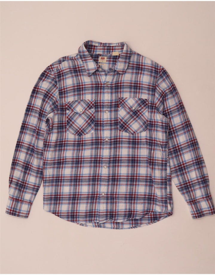 Ανδρικό φανελένιο πουκάμισο Levi's μεσαίο μπλε βαμβακερό