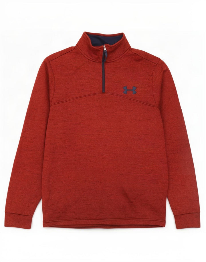 Under Armour Ανδρικό Φούτερ με φερμουάρ με λαιμόκοψη, μικρό καφέ χρώματος