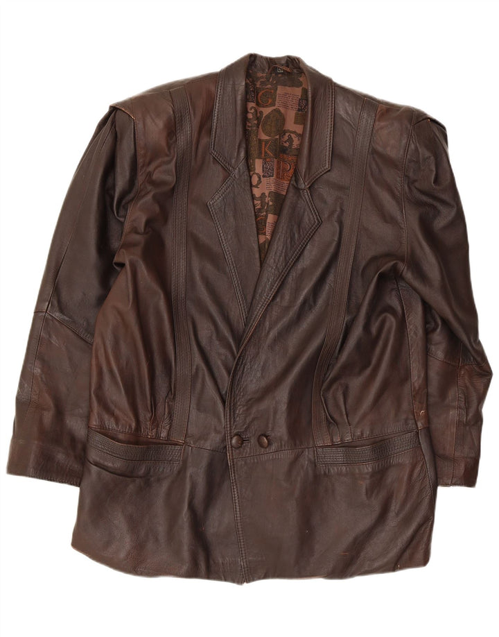 Vintage Γυναικείο Δερμάτινο Μπουφάν IT 42 Δερμάτινο Μεσαίο Καφέ