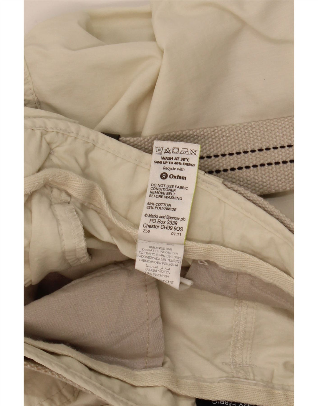 MARKS & SPENCER Ανδρικό σορτς βερμούδα Cargo W38 XL Μπεζ βαμβακερό