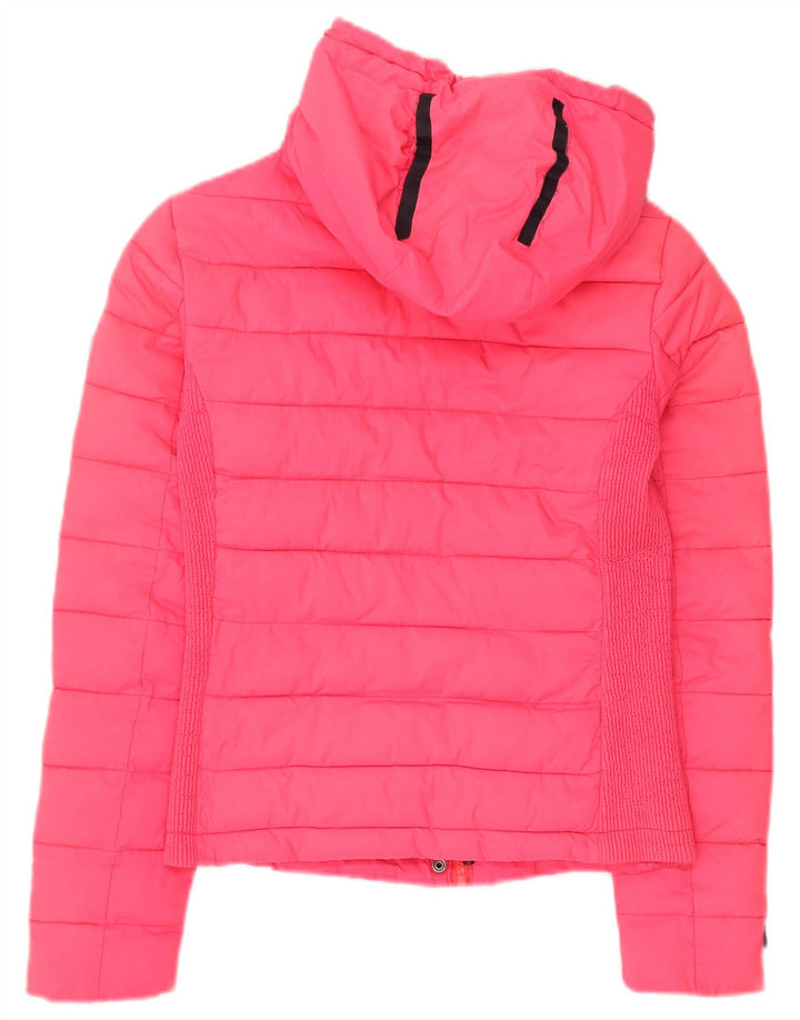 Γυναικείο μπουφάν με κουκούλα SUPERDRY UK 10 Small Pink Nylon