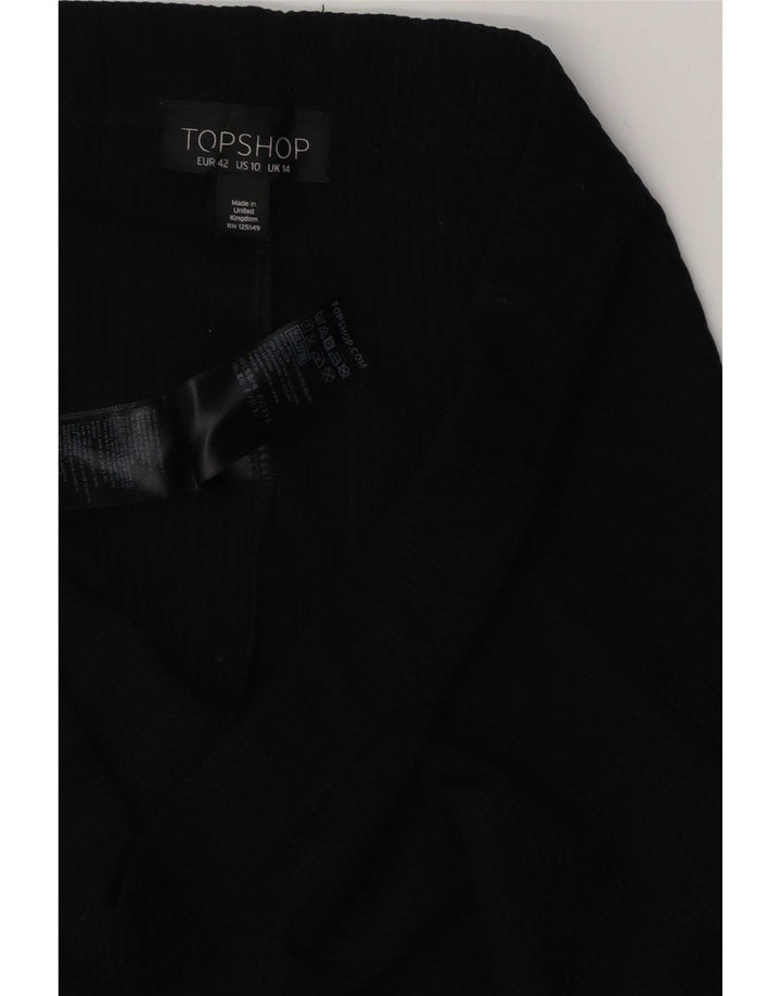 Topshop Γυναικείο Παντελόνι Flare UK 14 μεγάλο μαύρο πολυεστέρα