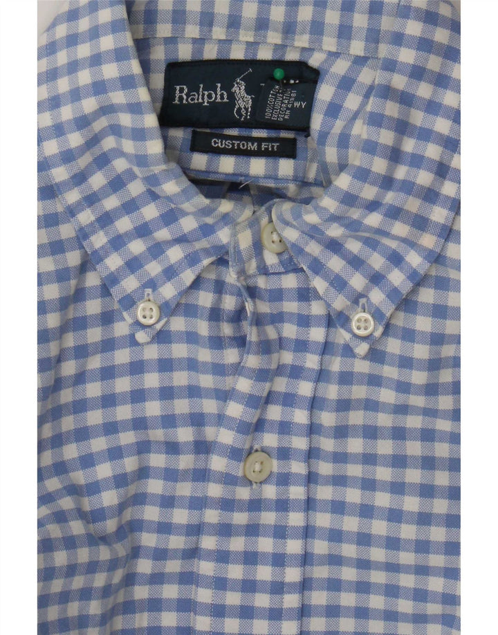 Ανδρικό πουκάμισο Ralph Lauren με προσαρμοσμένη εφαρμογή, μικρό μπλε βαμβακερό Gingham
