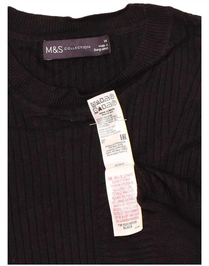 Marks & Spencer Γυναικείο πουλόβερ με λαιμόκοψη UK 14 Medium Black