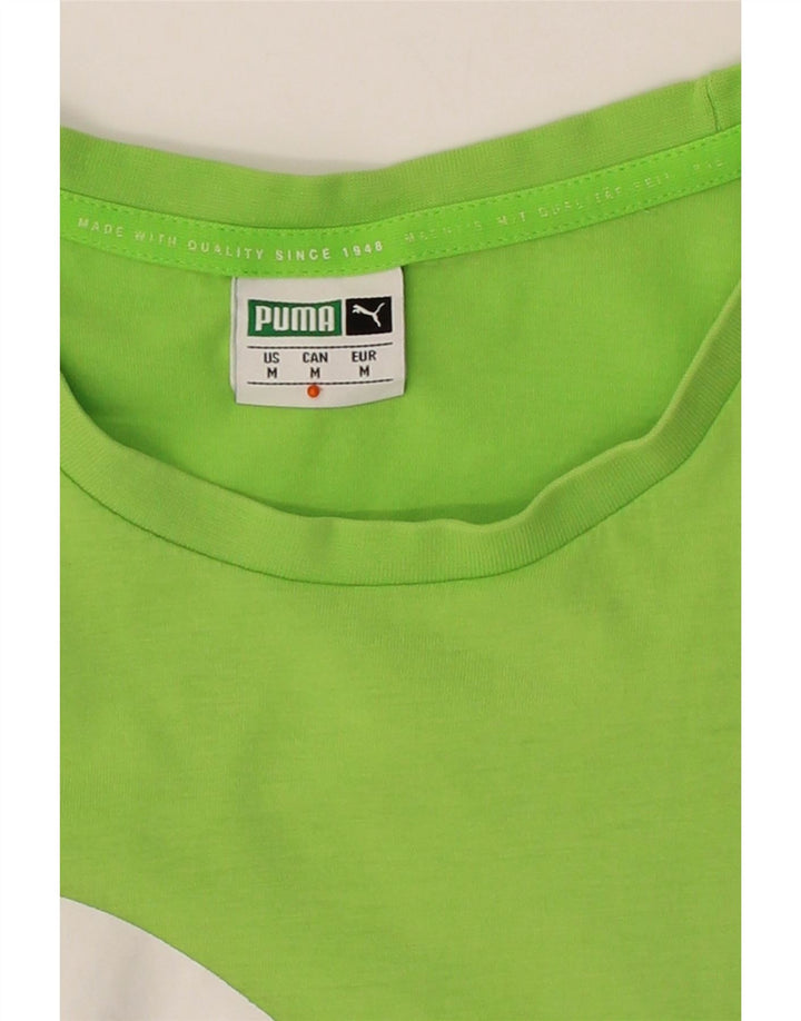 PUMA Mens Graphic T-Shirt Top Medium Green Cotton