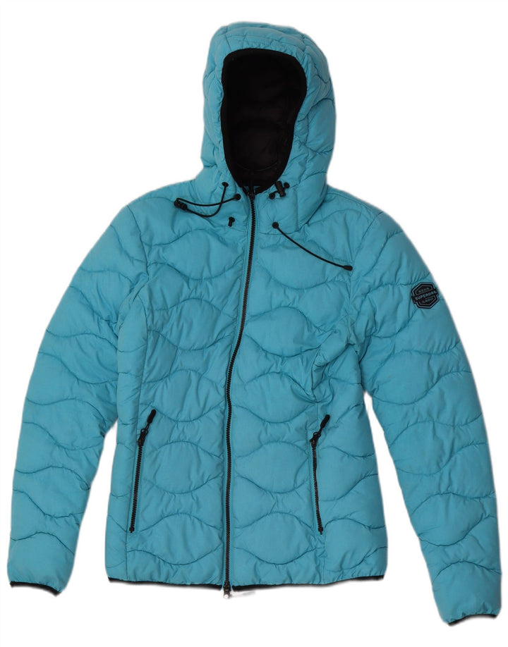 Superdry γυναικείο μπουφάν με κουκούλα UK 8 Small Blue Polyester