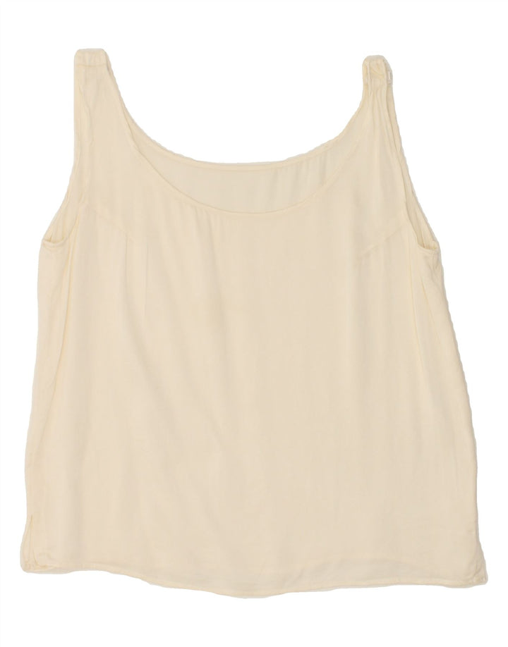 VINTAGE Womens Sleeveless Blouse Top UK 14 Large White Vintage Vintage and Second-Hand Vintage from Messina Hembry 