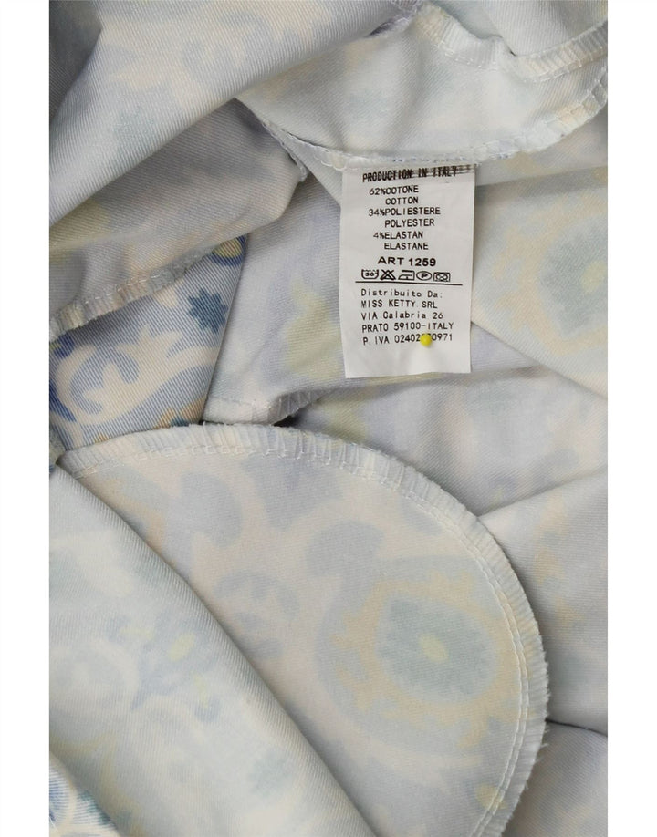 VINTAGE Γυναικείο Μπουφάν Parka με κουκούλα UK 16 Μεγάλο Μπλε Φλοράλ Βαμβακερό