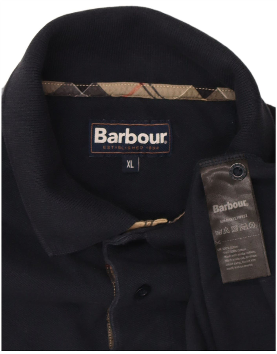 Ανδρικό μπλουζάκι πόλο Barbour XL Navy Blue Cotton