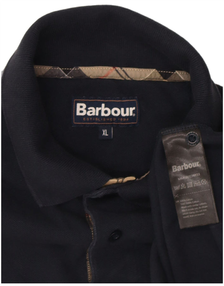 Ανδρικό μπλουζάκι πόλο Barbour XL Navy Blue Cotton