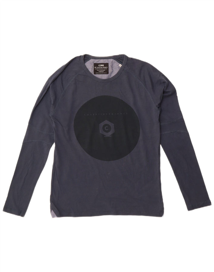 Jack & Jones Ανδρικό γραφικό μπλουζάκι μακρυμάνικο μεσαίο ναυτικό μπλε