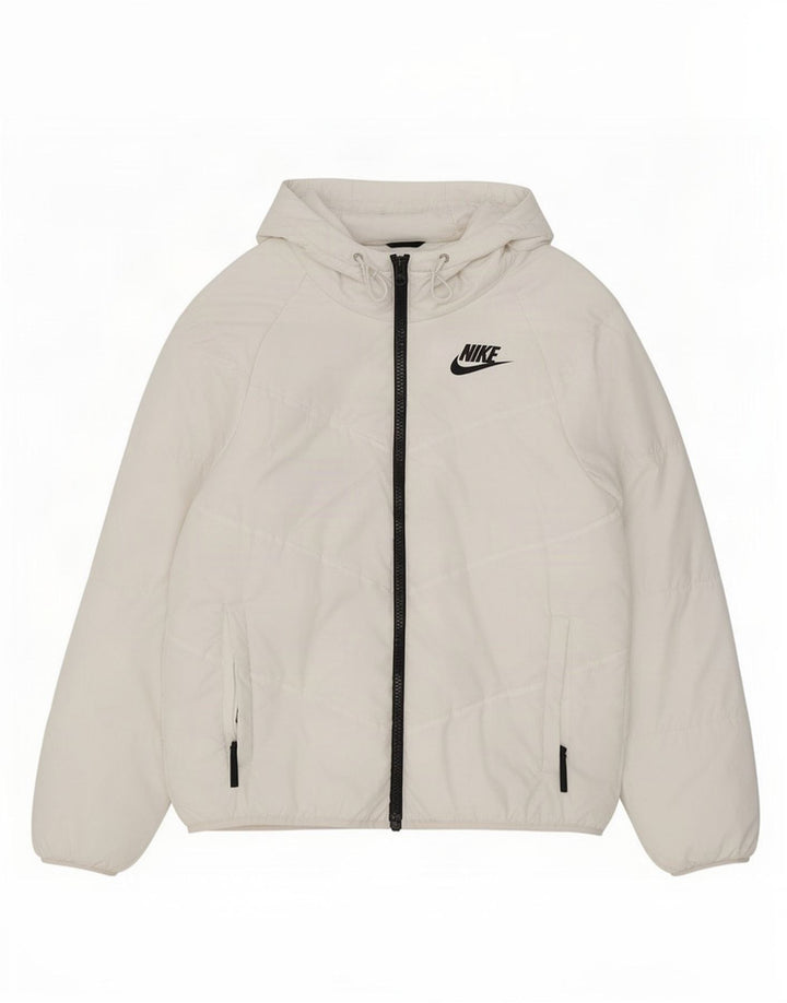 Ανδρικό αντιανεμικό μπουφάν UK 36 με κουκούλα Nike Small White Polyester