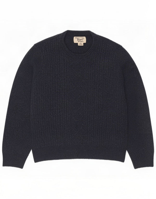 Penguin Womens Crew Neck Jumper πουλόβερ UK 20 2XL Navy Blue Wool
