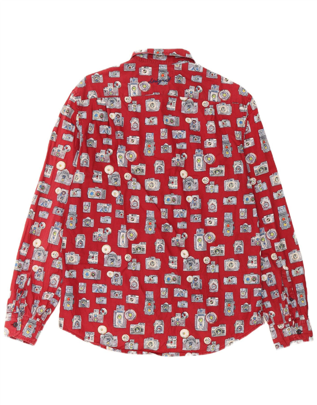 Ανδρικό πουκάμισο Desigual Abstract Pattern με κανονική εφαρμογή, μεσαίο βαμβακερό μπορντό