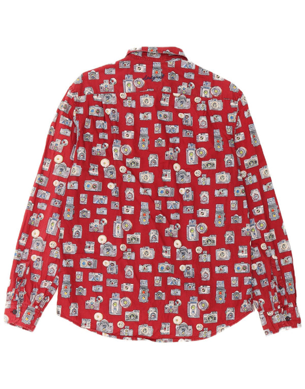 Ανδρικό πουκάμισο Desigual Abstract Pattern με κανονική εφαρμογή, μεσαίο βαμβακερό μπορντό