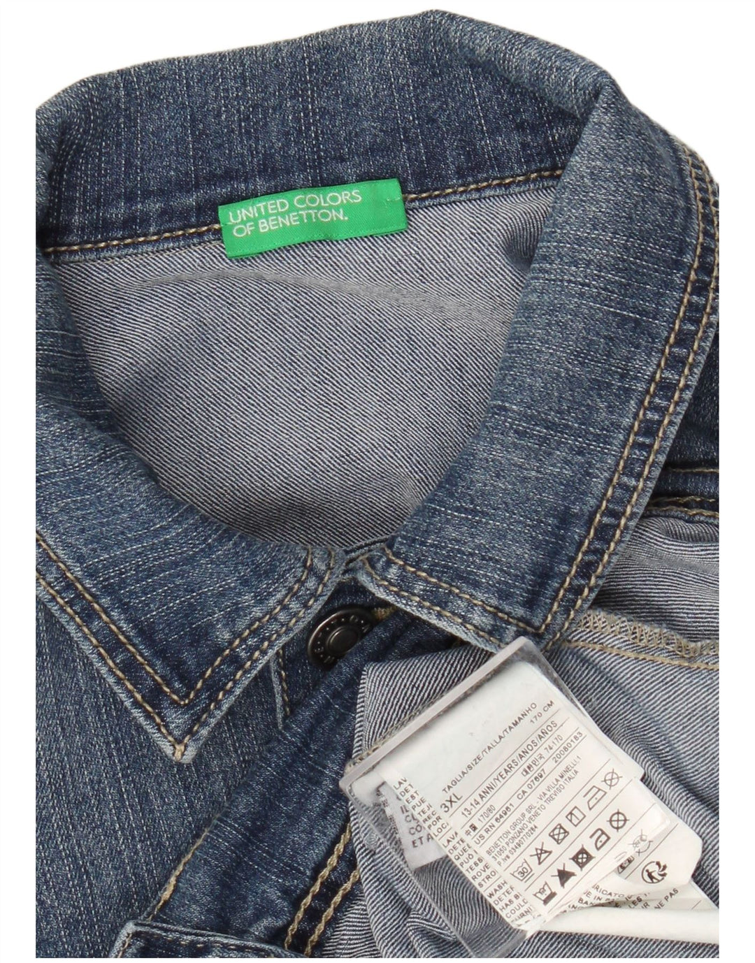 Τζιν Μπουφάν Benetton Boys 13-14 ετών 3XL Μπλε βαμβακερό