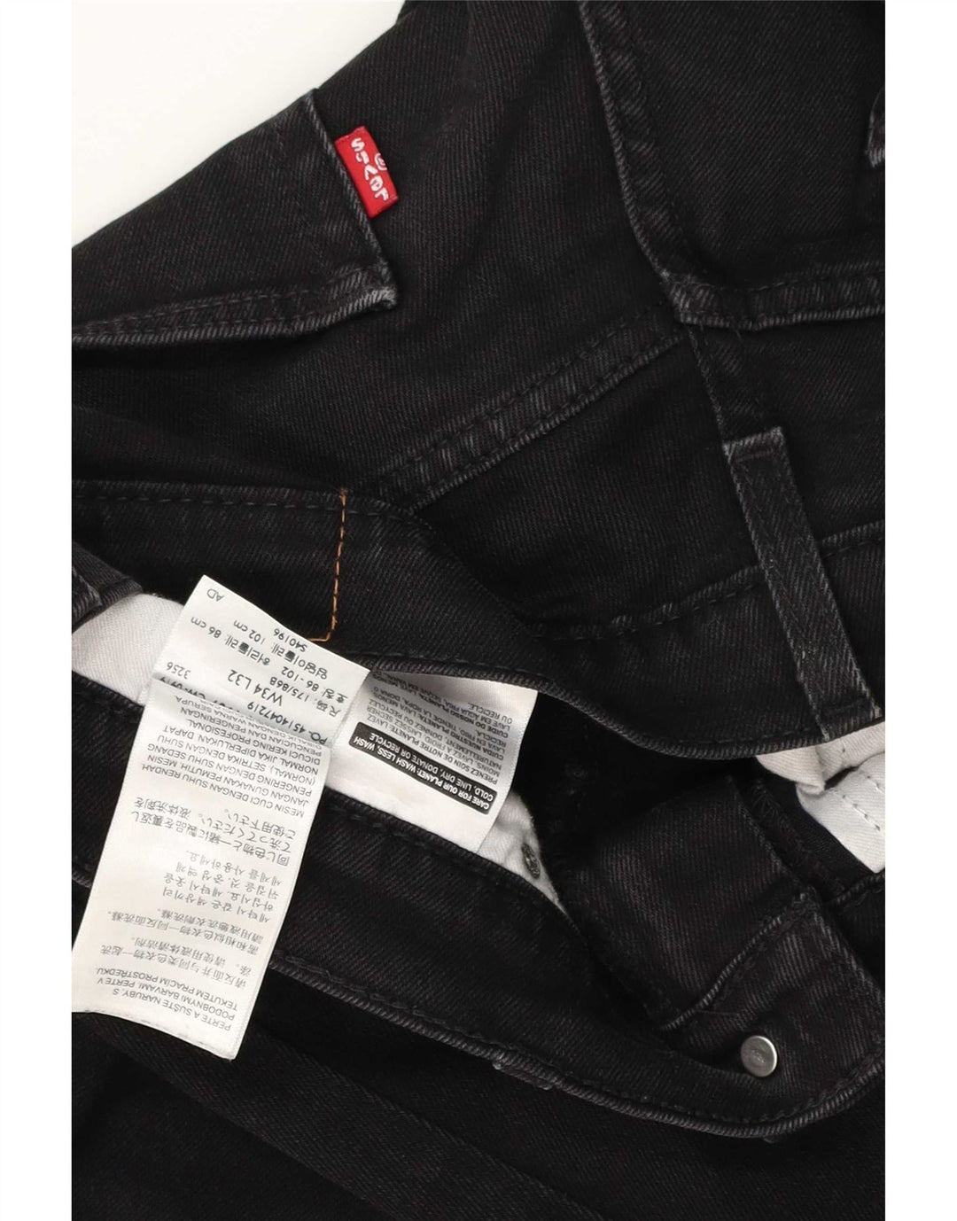 Ανδρικό τζιν Levi's Slim W34 L32 Μαύρο βαμβακερό