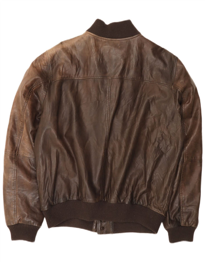 Minoronzoni 1953 Ανδρικό Δερμάτινο Μπουφάν UK 42 XL Καφέ Δερμάτινο