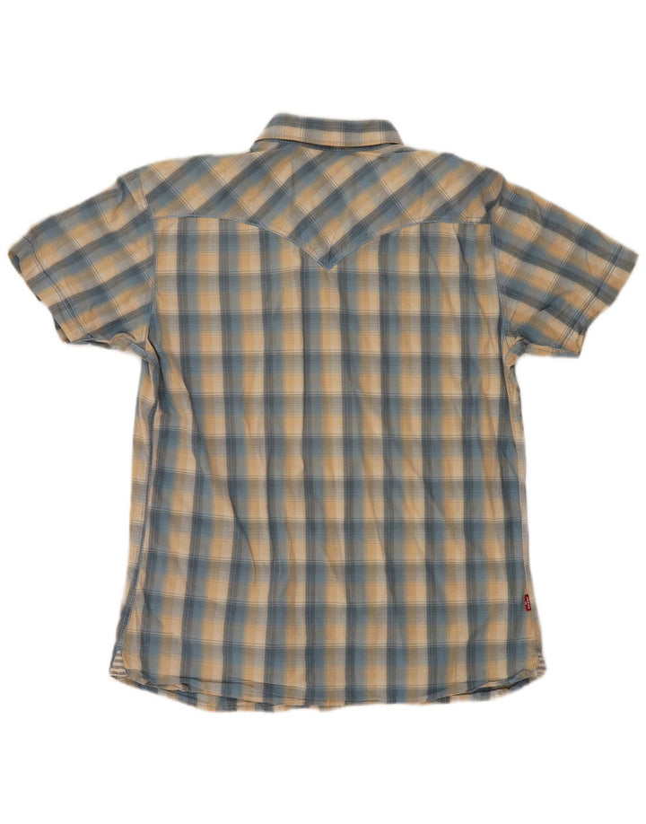 Ανδρικό κοντομάνικο πουκάμισο LEVI'S, μεσαίο μπλε, βαμβακερό