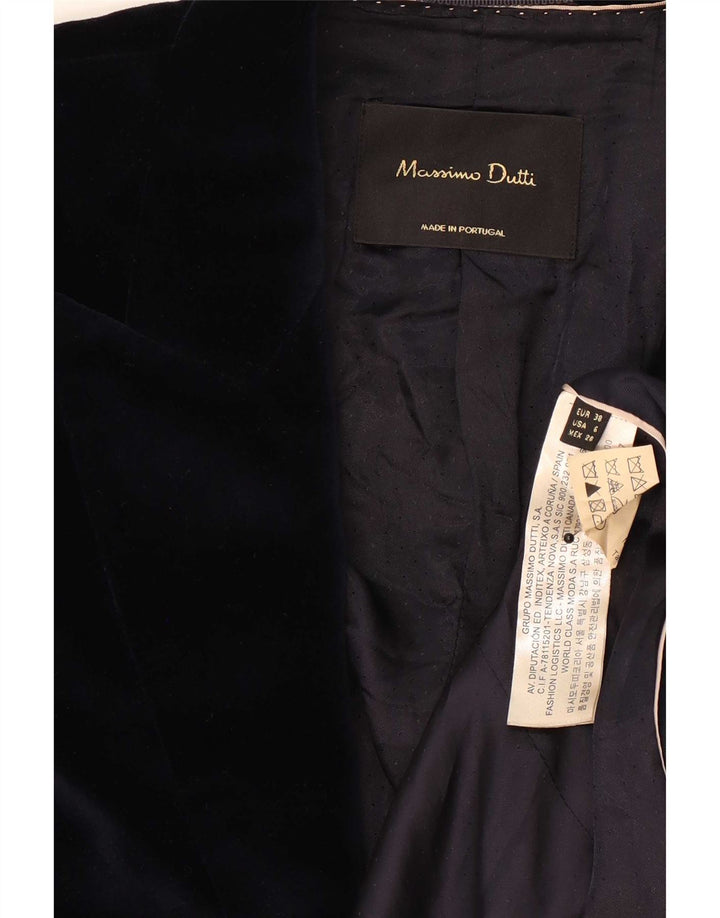 Massimo Dutti Γυναικείο βελούδινο σακάκι μπλέιζερ με 1 κουμπί EU 38 Small Navy Blue
