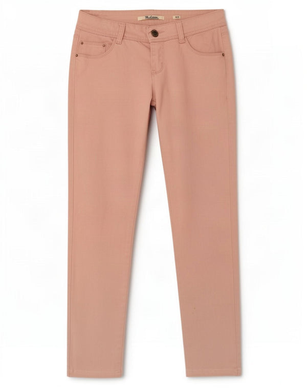Vintage Γυναικείο Slim Casual Παντελόνι Μεσαίο W28 L27 Ροζ Βαμβακερό