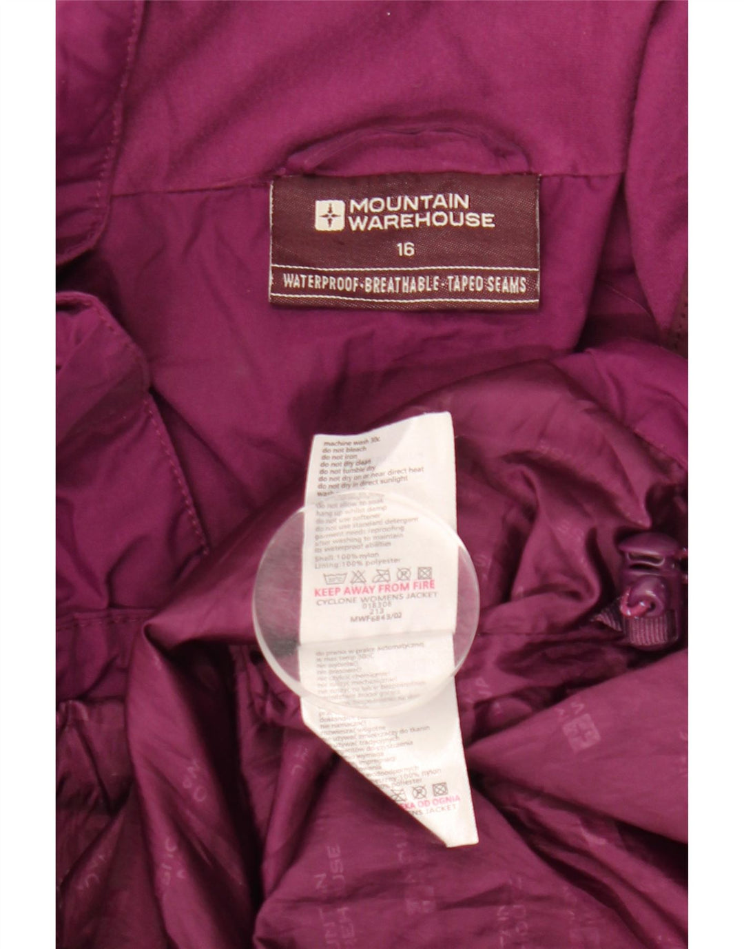 Mountain Warehouse Γυναικείο μπουφάν βροχής UK 16 Large Purple Colorblock Nylon