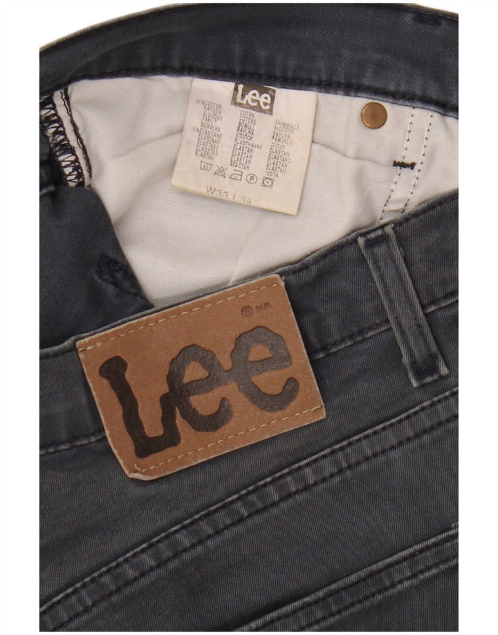 Lee Mens Straight Jeans W33 L34 Γκρι βαμβακερό