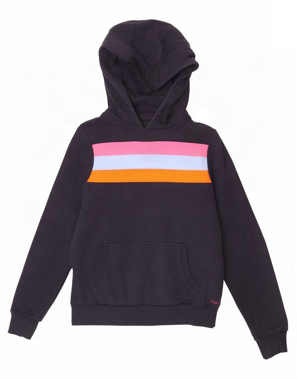 Crew Clothing Γυναικεία Hoodie Jumper UK 2 2XS Navy Blue Colorblock Cotton