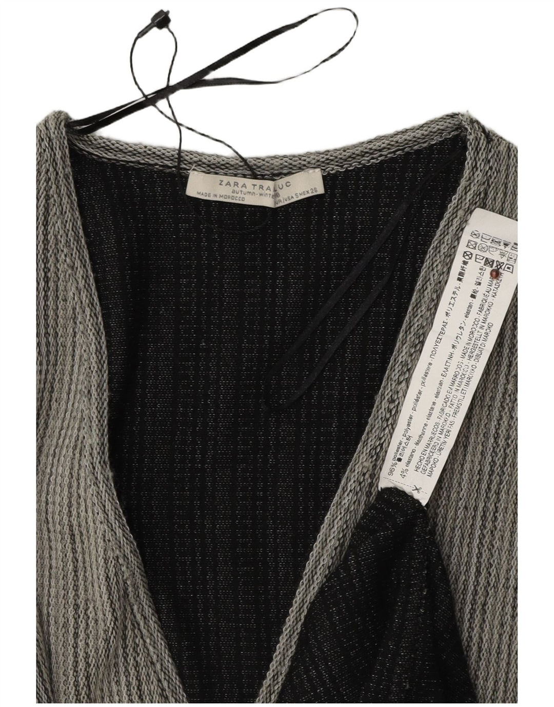 Zara γυναικείο Maxi Oversized Shift φόρεμα UK 10 Μικρό γκρι ριγέ πολυεστέρα