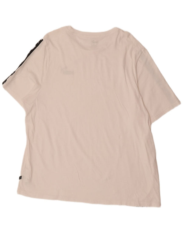 Puma Mens Graphic T-Shirt Top 3XL White Colourblock Cotton