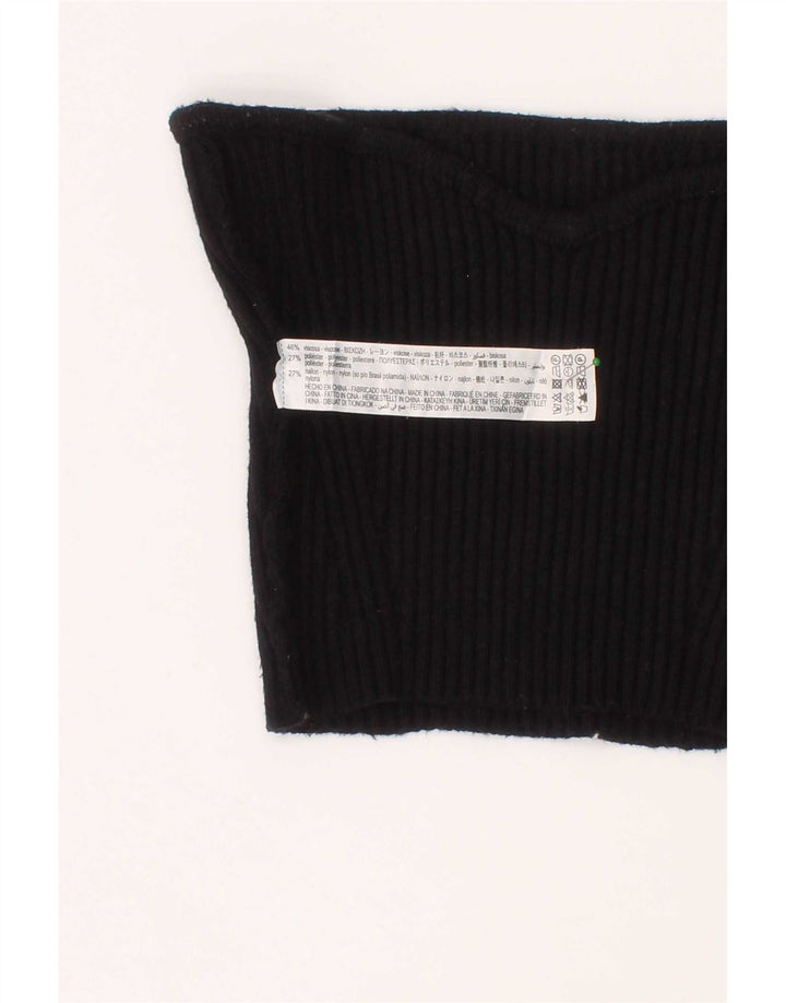 Zara Womens Off Shoulder Top Small Black Viscose