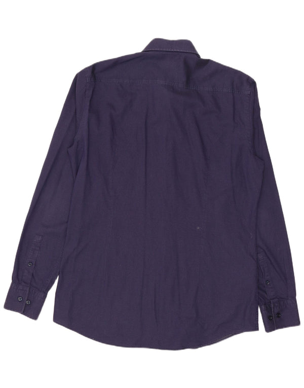 Ανδρικό πουκάμισο Hugo Boss Slim Fit Μέγεθος 39 15 1/2 Medium Navy Blue με στίγματα