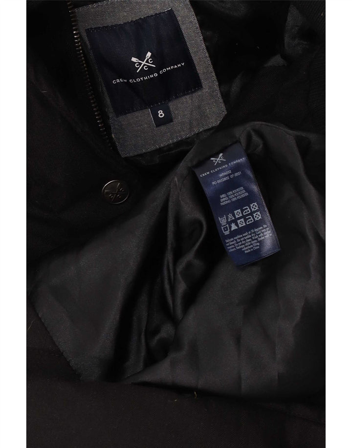 Crew Clothing Γυναικείο παλτό με κουκούλα UK 8 Small Black Polyester