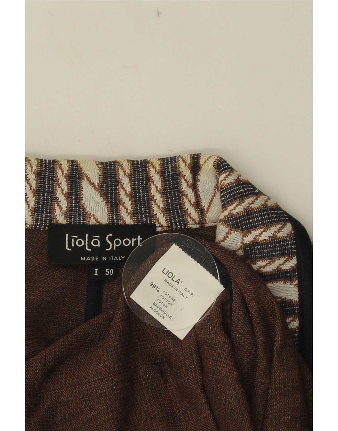 Liola γυναικείο πλεκτό μπουφάν 3 κουμπιών blazer IT 50 XL Μαύρο ριγέ βαμβακερό
