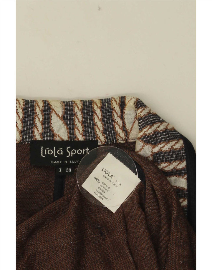 Liola γυναικείο πλεκτό μπουφάν 3 κουμπιών blazer IT 50 XL Μαύρο ριγέ βαμβακερό