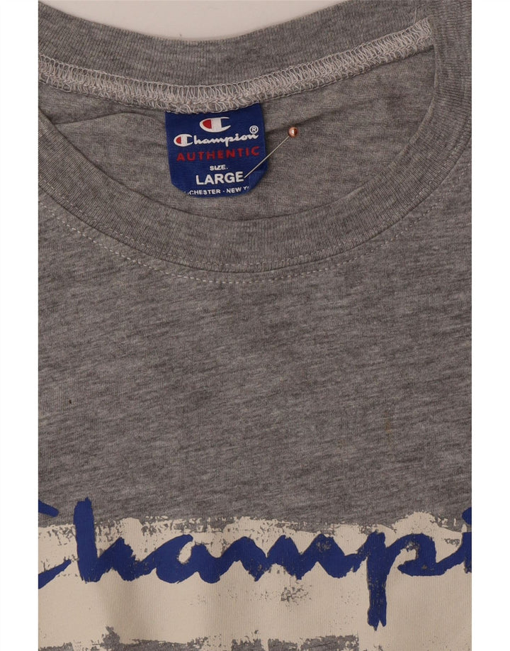 Ανδρικό γραφικό T-Shirt CHAMPION Top Large Grey Flecked