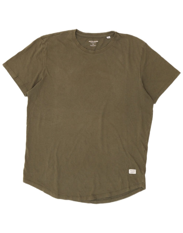 Jack & Jones Ανδρικό T-Shirt Top XL Khaki Cotton