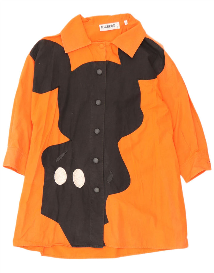 Iceberg Γυναικείο πουκάμισο Oversized γραφικό Μπλούζα IT 40 Small Orange
