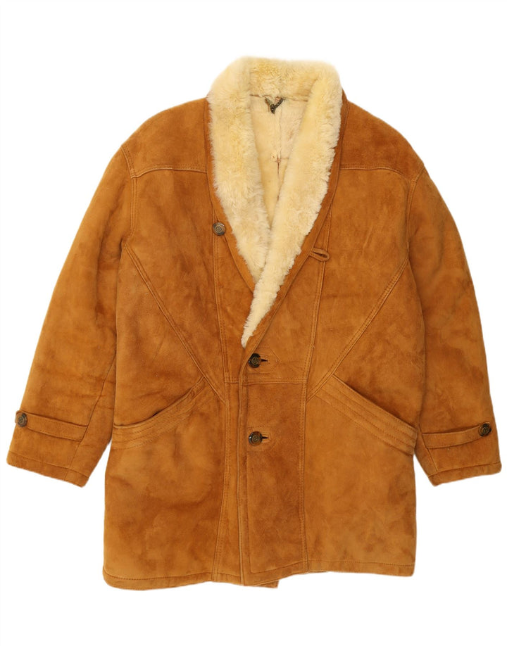 Vintage Ανδρικό παλτό Shearling UK 40 Large Beige Shearling