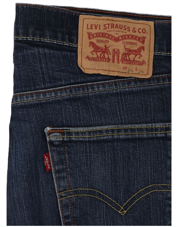 Levi's Mens 751 Straight Jeans W34 L29 Blue Cotton