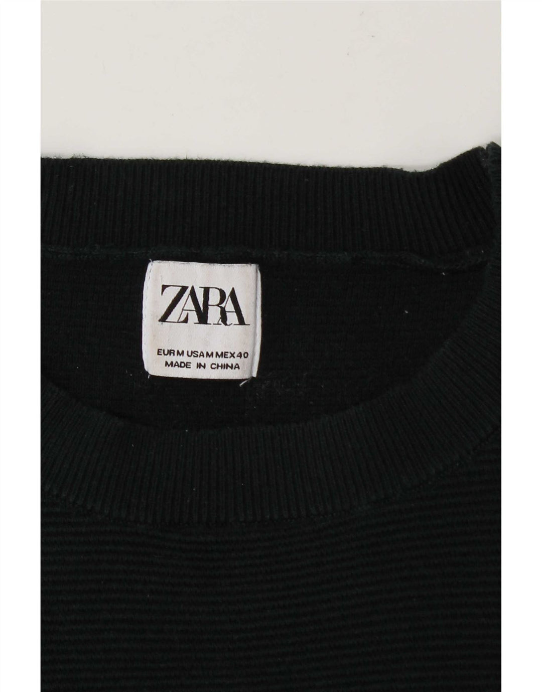 Ανδρικό πουλόβερ Zara με λαιμόκοψη μεσαίο πράσινο