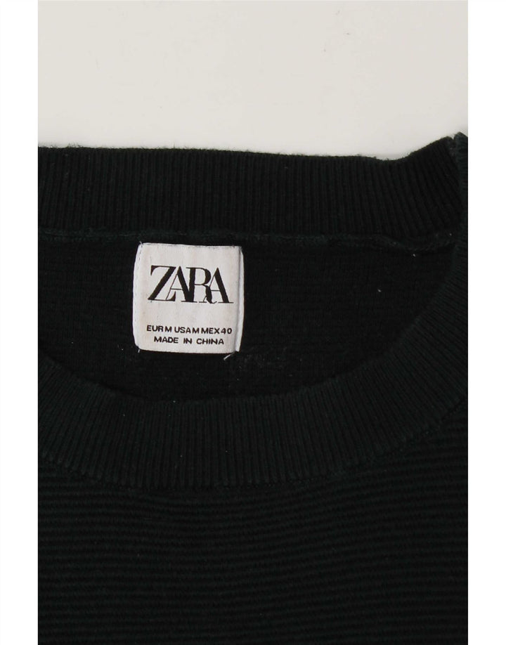 Ανδρικό πουλόβερ Zara με λαιμόκοψη μεσαίο πράσινο