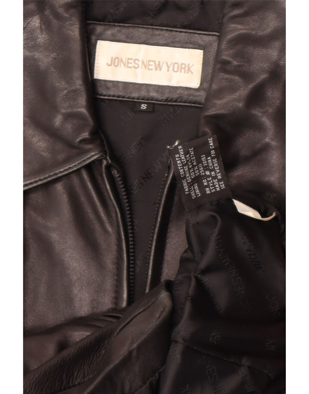 Jones New York Γυναικείο Δερμάτινο Μπουφάν UK 10 Small Black Leather