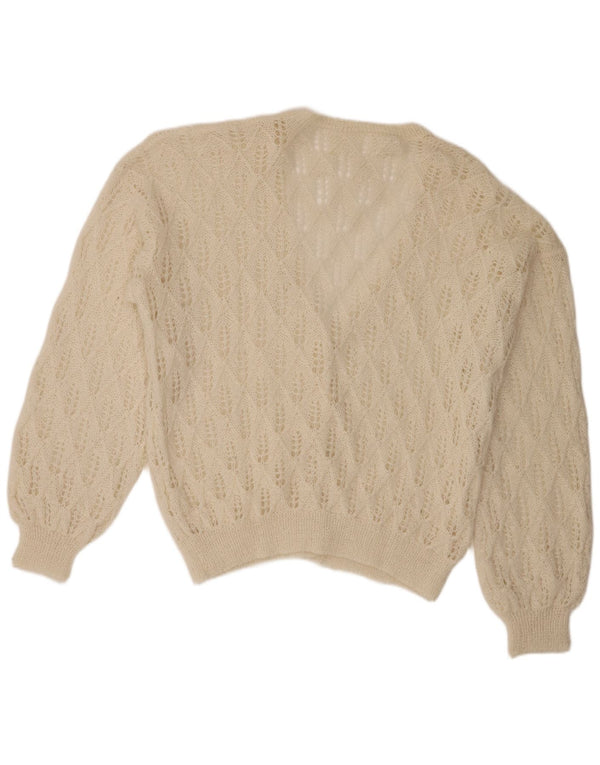 Vintage γυναικείο πουλόβερ See Through Cardigan UK 20 2XL Off White