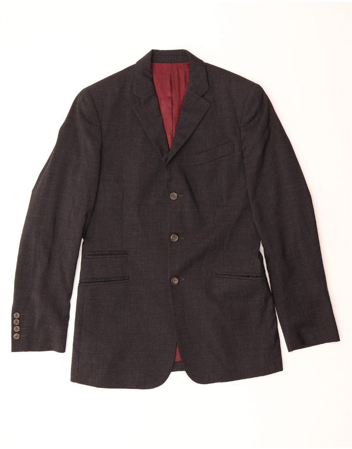 DOLCE & GABBANA Mens 3 Button Blazer Jacket IT 46 Small Grey Wool Vintage Dolce & Gabbana and Second-Hand Dolce & Gabbana from Messina Hembry 