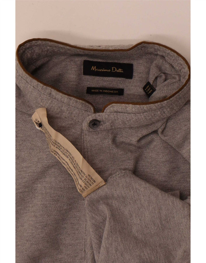 Ανδρικό πουκάμισο πόλο Massimo Dutti, μεγάλο γκρι βαμβακερό