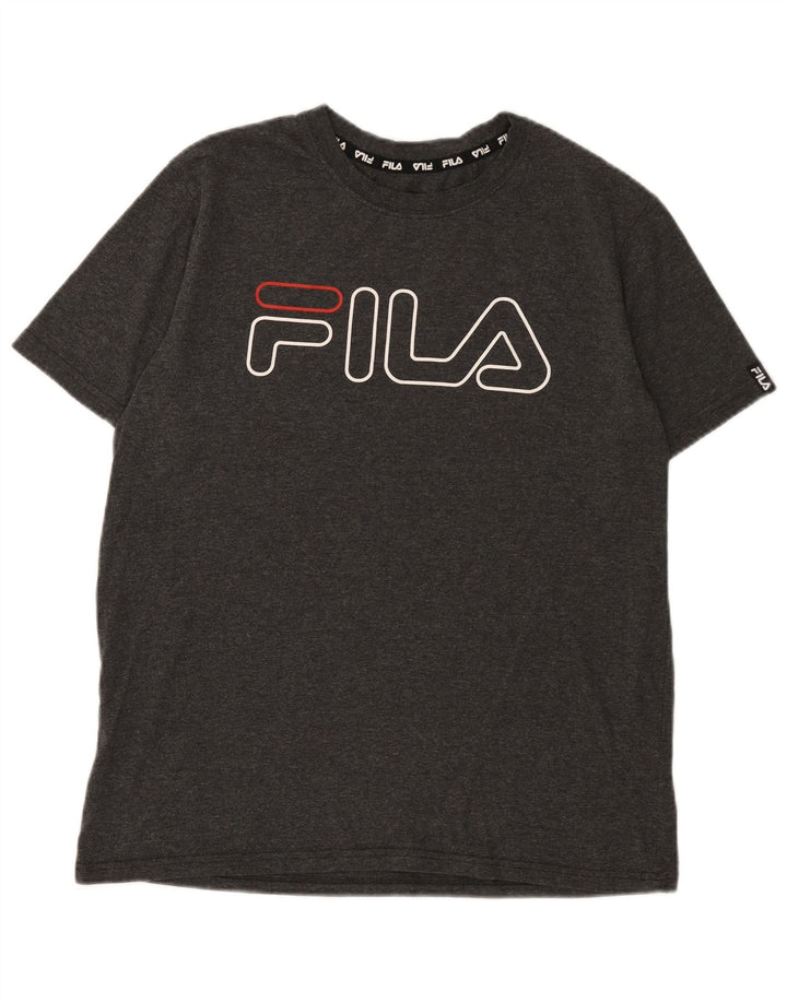 Ανδρικό γραφικό T-Shirt Fila Top Large Grey Polyester