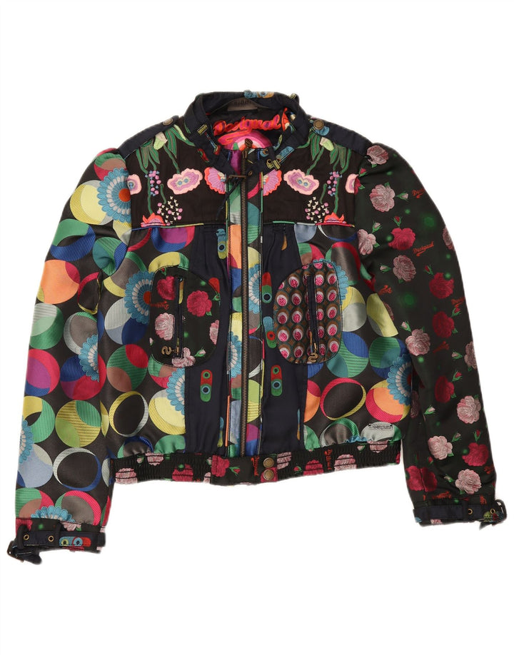 Desigual Γυναικείο Abstract Pattern Crop Bomber Jacket EU 46 XL Πολύχρωμο
